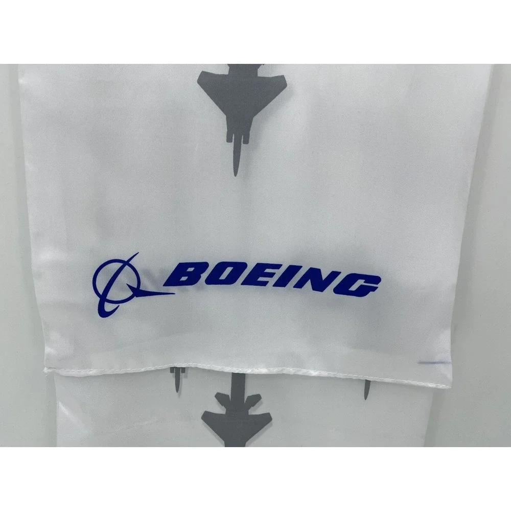 Boeing AF Air Force Scarf Table Runner Jets Formation White Satiny Polyester